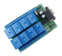 NONDK Carte Relais RS232 DC 12 V 8 Canaux PC USB UART DB9 Interrupteur de Télécommande pour PLC Smart Home Porte de Garage Alarme de Voiture Moteur de Ferme