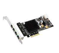 NONDK Carte Réseau 4 Ports PCIE POE Convertisseur Ethernet Industriel Gigabit 10/100/1000M Adaptateur PCI-E 1x Puce Intel350