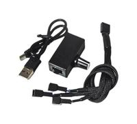 NONDK Contrôleur de Vitesse PWM 12 V 4 Broches PWM Régulateur de Ventilateur Alimentation USB Type-C Refroidisseur à Eau DIY avec 1 à 3 Câbles Adaptateurs