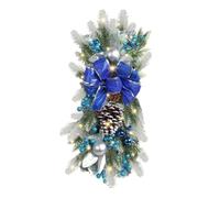 NONDK Couronne de Noël à Suspendre pour Décoration de Noël, Guirlande à Suspendre pour Mur, Porte, Lumière LED Bleue