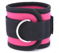 NONDK D-Ring Réglable Sangle de Cheville Boucle Body Building Bande Gym Multi Cuisse Jambe Poignets de Cheville Puissance Levage Poids Corde Rose Rouge