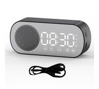 NONDK Enceinte sans Bluetooth Réveil Radio en ABS pour ou Le Bureau, Noir