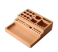 NONDK Étagère à Outils en Bois de Hêtre Fait Main pour L'Impression, le Cuir, le Poinçonnage, Boîte de Rangement pour Outils Diamant, Kit de Fabrication de Cuir.