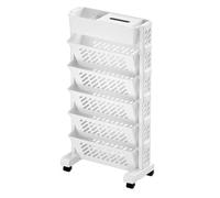 NONDK Étagères de Rangement Étagères à Livres Étagères Multicouches Mobiles Paniers de Rangement de Bureau 6 Couches
