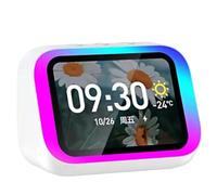 NONDK Haut-Parleur Intelligent Bluetooth 5.4 avec Écran Tactile HD, Album Photo Électronique, Son Stéréo Hi-FI et Commande Vocale (Blanc)