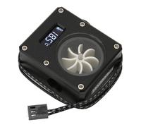 NONDK Indicateur de Débitmètre de Refroidissement par Eau pour PC 12 V Petite Interface 3 Broches Filetage G1/4 Pom Débitmètre D'Ordinateur Antirouille Noir