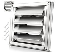 NONDK Joint en Caoutchouc pour Sèche-Linge, Hotte de Cuisine et Bouches D'Aération de Climatisation - Couverture de Ventilation en Métal Inoxydable de 4" pour Mur Extérieur.