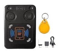NONDK Lecteur de Cartes à Puce NFC RFID Smart Chip Reader Copier + Porte-Clés CUID ID IC 13.56Mhz 125Khz 250Khz 375Khz RFID Token Clone Duplicator