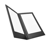 NONDK Livre D'Affichage en Cuir PU Rechargeable LED Light Menu Book pour Boîte de Nuit, Restaurant, Bar à Bière, Café - Deux Pages