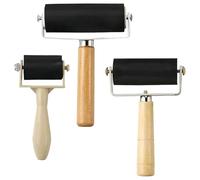 NONDK Lot de 3 Rouleaux en Caoutchouc pour Travaux Manuels, 3,6/6,1/10,2 Cm, pour Gravure, Encre, Papier Peint, Estampage, Collage