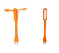 NONDK Mini Ventilateur de Bureau USB Multifonctionnel avec LumièRe LED Universelle à éConomie D'éNergie, Orange