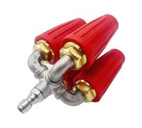 NONDK Nettoyeur à Buse de Turbine 4 en 1, Quadruple Orifice 2.0, Buse de Turbine Pivotante à 360°, Connecteur 1/4 Pouce, Rouge