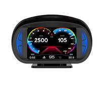 NONDK P2 Car HUD Head-Up Display OBD GPS Vitesse du Véhicule et Compteur de Gradient Température de l'eau et Consommation de Carburant Facile à Utiliser Noir