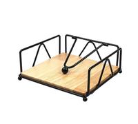 NONDK Porte-Serviettes pour Table, Porte-Serviettes Plat avec Bras Lesté, Porte-Serviettes en Papier Carré, Élégant Métal Rustique en Fer A