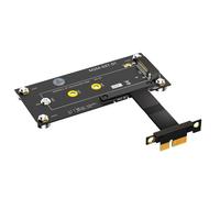 NONDK pour M.2 NGFF NVME M-Key SSD vers Câble D'Extension PCI-E 1X avec Support MagnéTique 2230/2242/2260/2280 M.2 SSD pour PC