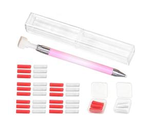 NONDK Stylo à Cire Rechargeable 2025 pour Art Diamant, Nail Art, Bricolage, Poignée Ergonomique, Dégradé Rose.