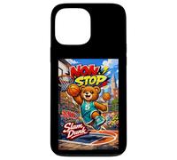 None Stop New York City Teddy Bear Playing Street Basketball Coque pour iPhone 13 Pro Max