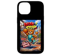 None Stop New York City Teddy Bear Playing Street Basketball Coque pour iPhone 14