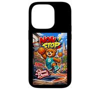 None Stop New York City Teddy Bear Playing Street Basketball Coque pour iPhone 14 Pro