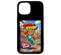 None Stop New York City Teddy Bear Playing Street Basketball Coque pour iPhone 15