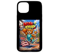 None Stop New York City Teddy Bear Playing Street Basketball Coque pour iPhone 15 Plus