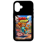 None Stop New York City Teddy Bear Playing Street Basketball Coque pour iPhone 16