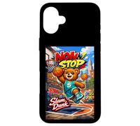 None Stop New York City Teddy Bear Playing Street Basketball Coque pour iPhone 16 Plus