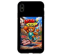 None Stop New York City Teddy Bear Playing Street Basketball Coque pour iPhone XS Max