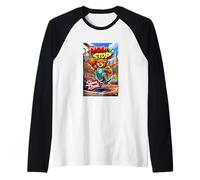 None Stop New York City Teddy Bear Playing Street Basketball Manche Raglan