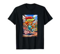 None Stop New York City Teddy Bear Playing Street Basketball T-Shirt