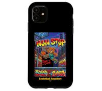 None Stop Teddy Bear Playing Basketball Illustration Graphic Coque pour iPhone 11