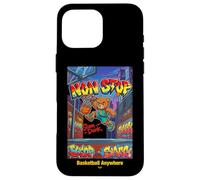 None Stop Teddy Bear Playing Basketball Illustration Graphic Coque pour iPhone 16 Pro Max