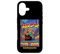 None Stop Teddy Bear Playing Basketball Illustration Graphic Coque pour iPhone 17