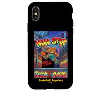 None Stop Teddy Bear Playing Basketball Illustration Graphic Coque pour iPhone X/XS