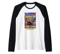 None Stop Teddy Bear Playing Basketball Illustration Graphic Manche Raglan