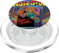None Stop Teddy Bear Playing Basketball Illustration Graphic PopSockets PopGrip pour MagSafe