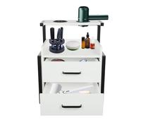 NoneDanGee Armoire murale de salon avec tiroirs et porte-sèche-cheveux, table de chevet suspendue, armoire à outils, multifonctionnelle, montage mural, 40 x 30 x 48 cm, noir et blanc