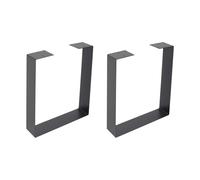 NoneDanGee Lot de 2 pieds de meubles en acier au carbone - Pour table à manger, bureau, table basse, banc, jusqu'à 100 kg - L x H 40 x 43 cm - Noir