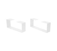 NoneDanGee Lot de 2 pieds de table en acier au carbone - Pour table à manger, bureau, table basse, banc, montage facile - Jusqu'à 100 kg - 37 x 15 cm (L x H) - Blanc