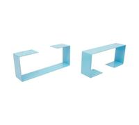 NoneDanGee Lot de 2 pieds de table en acier au carbone - Pour table à manger, bureau, table basse, banc, montage facile - Jusqu'à 100 kg - 37 x 15 cm (L x H) - Bleu