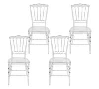 NoneDanGee Lot de 4 chaises de salle à manger, chaises en polycarbonate transparent, chaises de cuisine, de mariage vintage, chaises en plastique pour cuisine, salle à manger et salon, balcon, fête