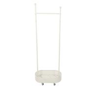 NoneDanGee Portant à vêtements sur roulettes - En métal - Avec panier de rangement - Montage facile - Transportable - 60 x 32 x 170 cm - Blanc
