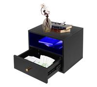 NoneDanGee Table de chevet suspendue flottante avec tiroir, étagère murale flottante, console de chevet, moderne, pour salon, chambre à coucher, 45 x 30 x 35 cm, noire