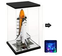 Nonemey Vitrine pour Collection en Acrylique avec Guirlande Lumineuse - Boîte Vitrine Anti-Poussière pour Figurines, Modèles (Noir, 20x20x30 cm)