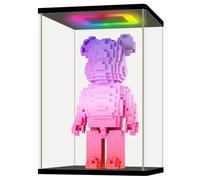 NONEMEY Vitrine pour Collection en Acrylique avec LED RGB avec télécommande - Boîte Vitrine Anti-Poussière pour Figurines, Lego, Pop, Miniatures et Modèles(Noir,25x20x40 cm)
