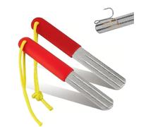NONEOYNO Lot de 2 aiguiseurs de fléchettes à rainure en V, affûteur de fléchettes diamant double face, aiguiseur de pointe de fléchettes à rainure en V, outil d'affûtage rapide portable pour la pêche