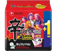Nong Shim Nouilles instantanées Shin Ramyun, Soupe Coréenne Ramen chaude - Préparation Rapide - multi pack 120G x 5 x 8 (4.8kg)