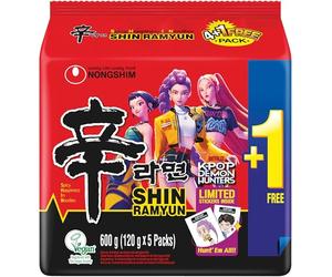 Nong Shim Nouilles instantanées Shin Ramyun, Soupe Coréenne Ramen chaude - Préparation Rapide - multi pack 120G x 5 x 8 (4.8kg)
