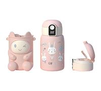 NONGYU Bouteilles en acier inoxydable en silicone et polypropylène - Cadeau pour enfants et adultes - Pour l'école, le bureau, les boissons chaudes et froides - Pour enfants, hommes et femmes