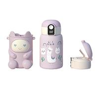 NONGYU Bouteilles en acier inoxydable en silicone et polypropylène - Cadeau pour enfants et adultes - Pour l'école, le bureau, les boissons chaudes et froides - Pour enfants, hommes et femmes